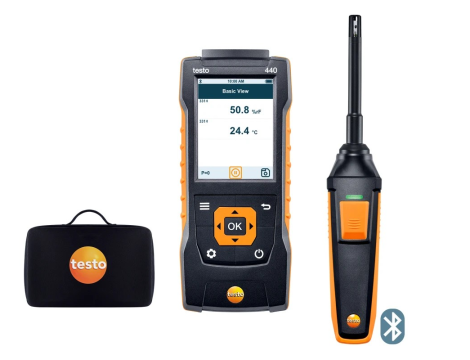 Miernik wielofunkcyjny Testo 440 z sondą wilgotności i temperatury powietrza oraz łącznością Bluetooth